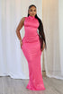 Marenna Faux Leather Ruched Maxi Dress